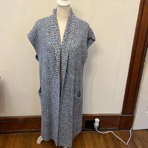 Cabi blue multicolored sleeveless long vest/sweater Size S EUC